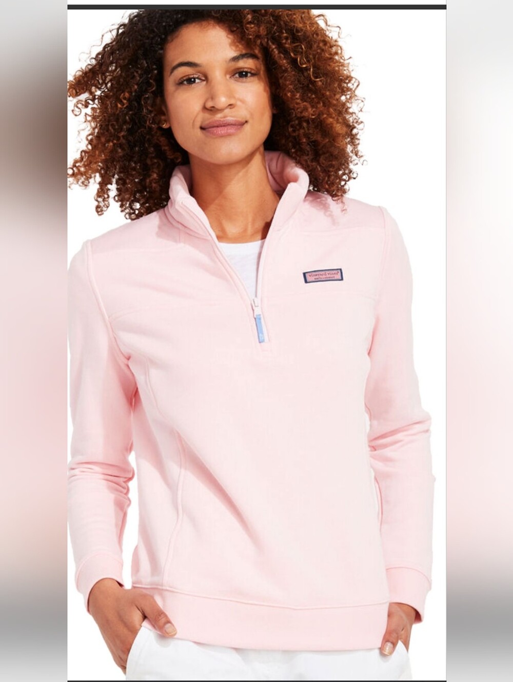 #323. Vineyard VinesPink Half-Zip Pullover
